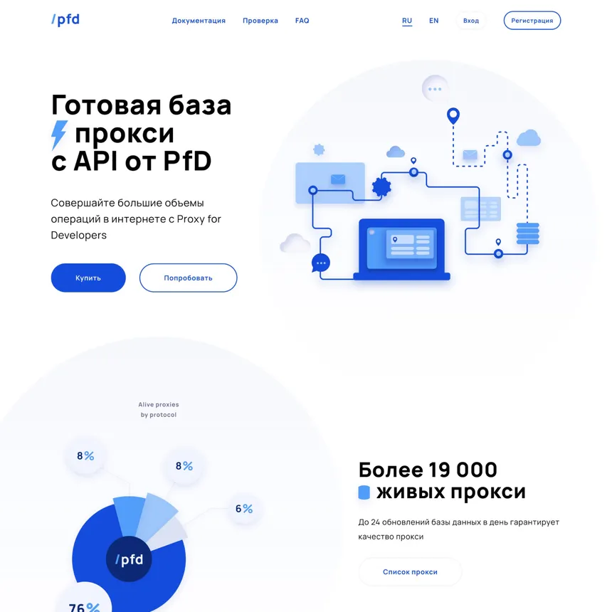 Разработка сайта Proxy for developers